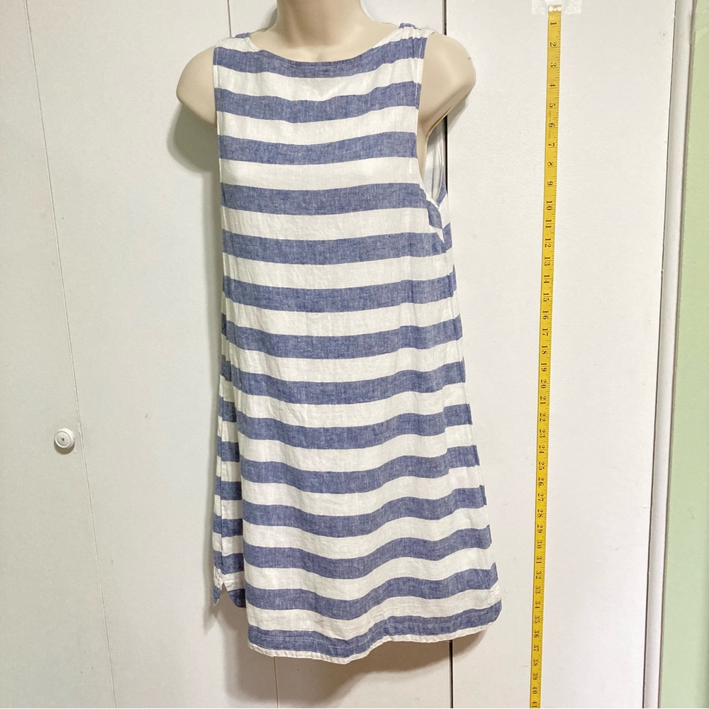 BEACH LUNCH LOUNGE Alina Nautical Stripe Linen Cotton Shift Dress Womens XS - Picture 3 of 13